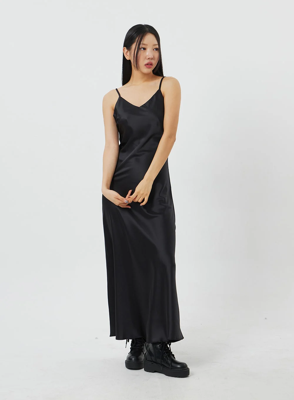Satin Maxi Dress BF323 - Image 6