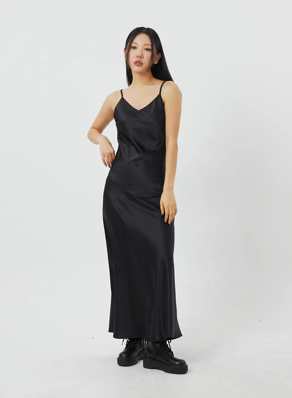 Satin Maxi Dress BF323 - Image 8