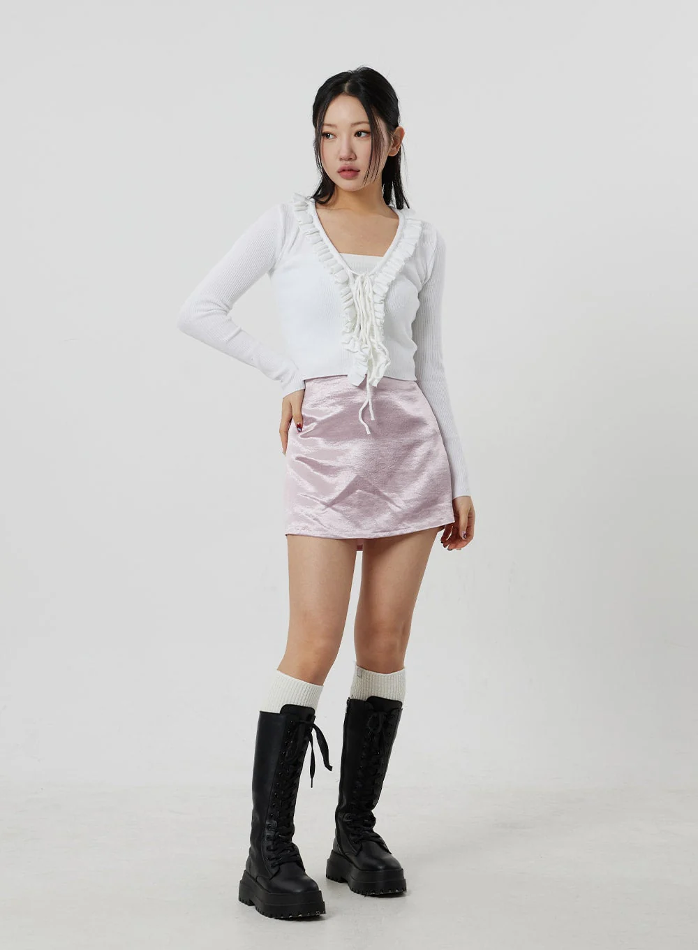 Satin Mini Skirt CJ330 - Image 10