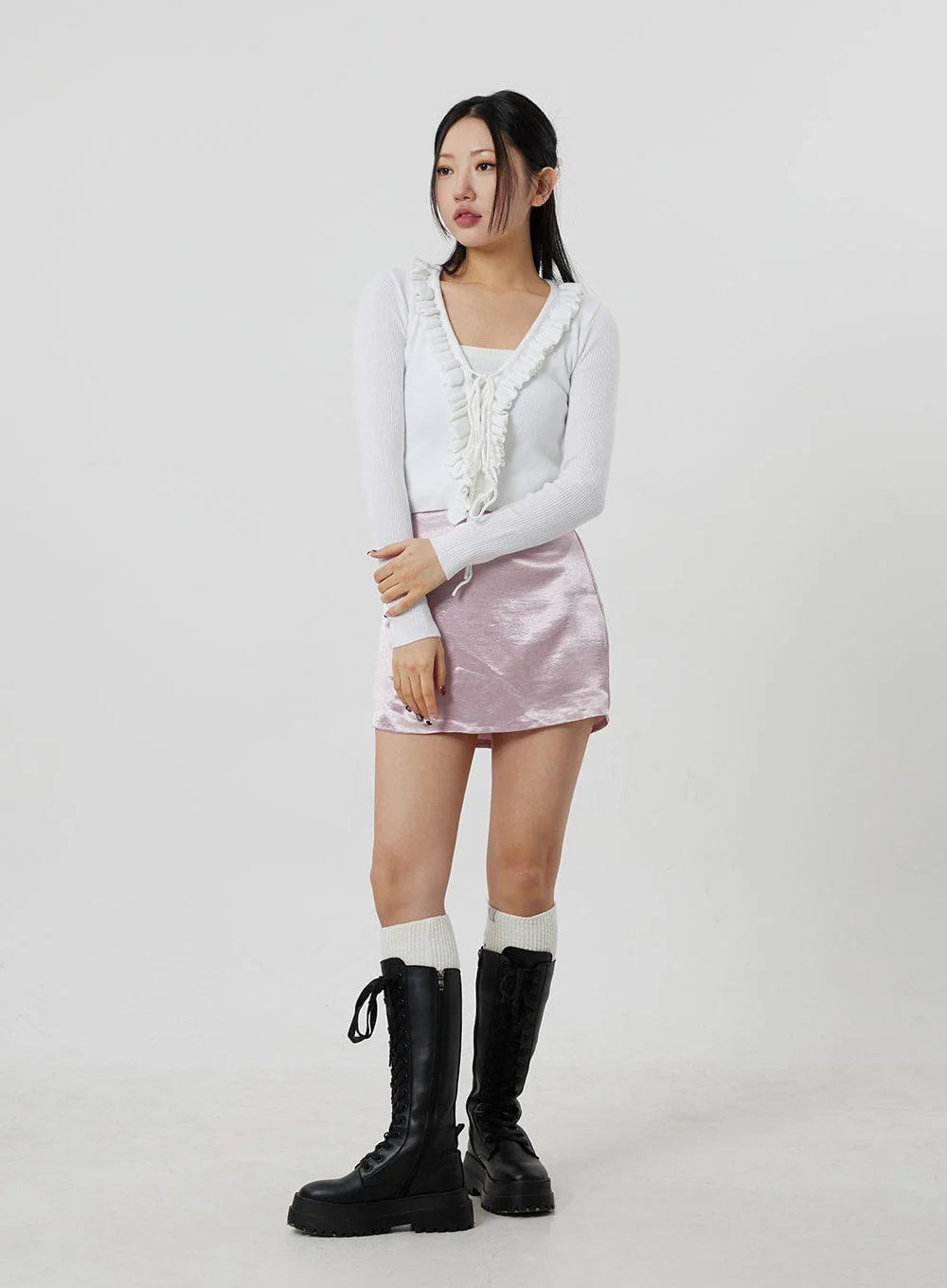 Satin Mini Skirt CJ330 - Image 13