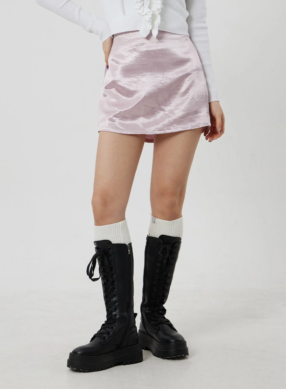 Satin Mini Skirt CJ330 - Image 9