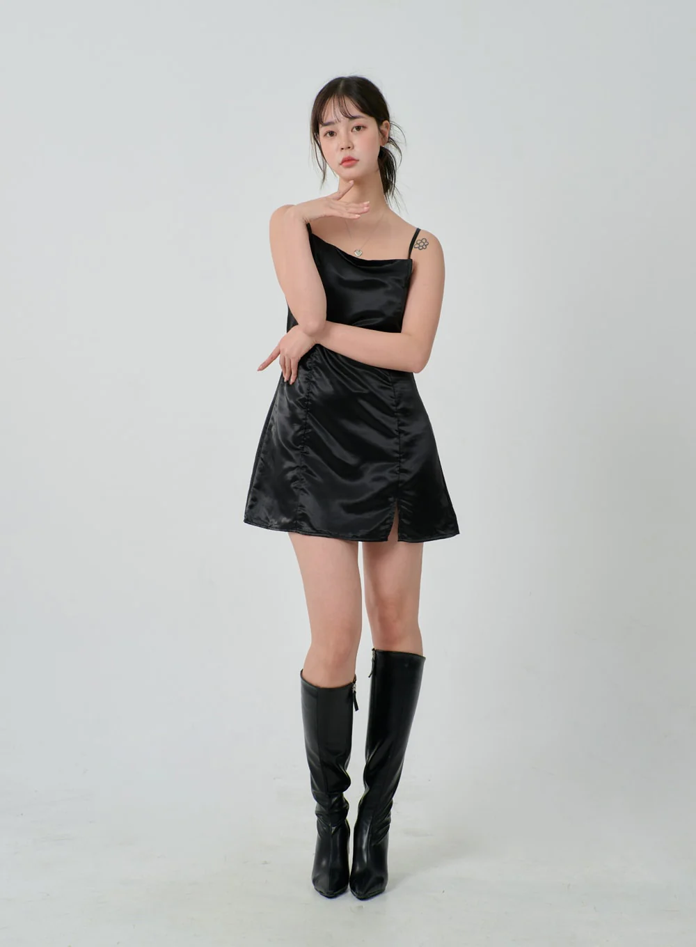 Satin Slit Sleeveless Mini Dress ID30 - Image 12