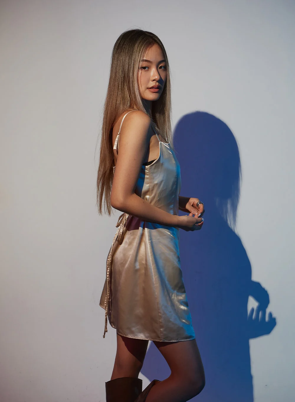 Satin Slit Sleeveless Mini Dress ID30 - Image 7