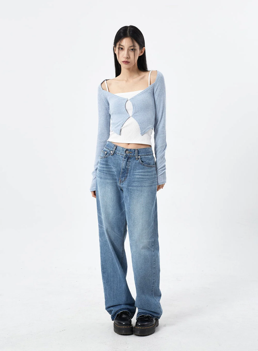Scoop Neck Cropped Cardigan CM310 - Image 10