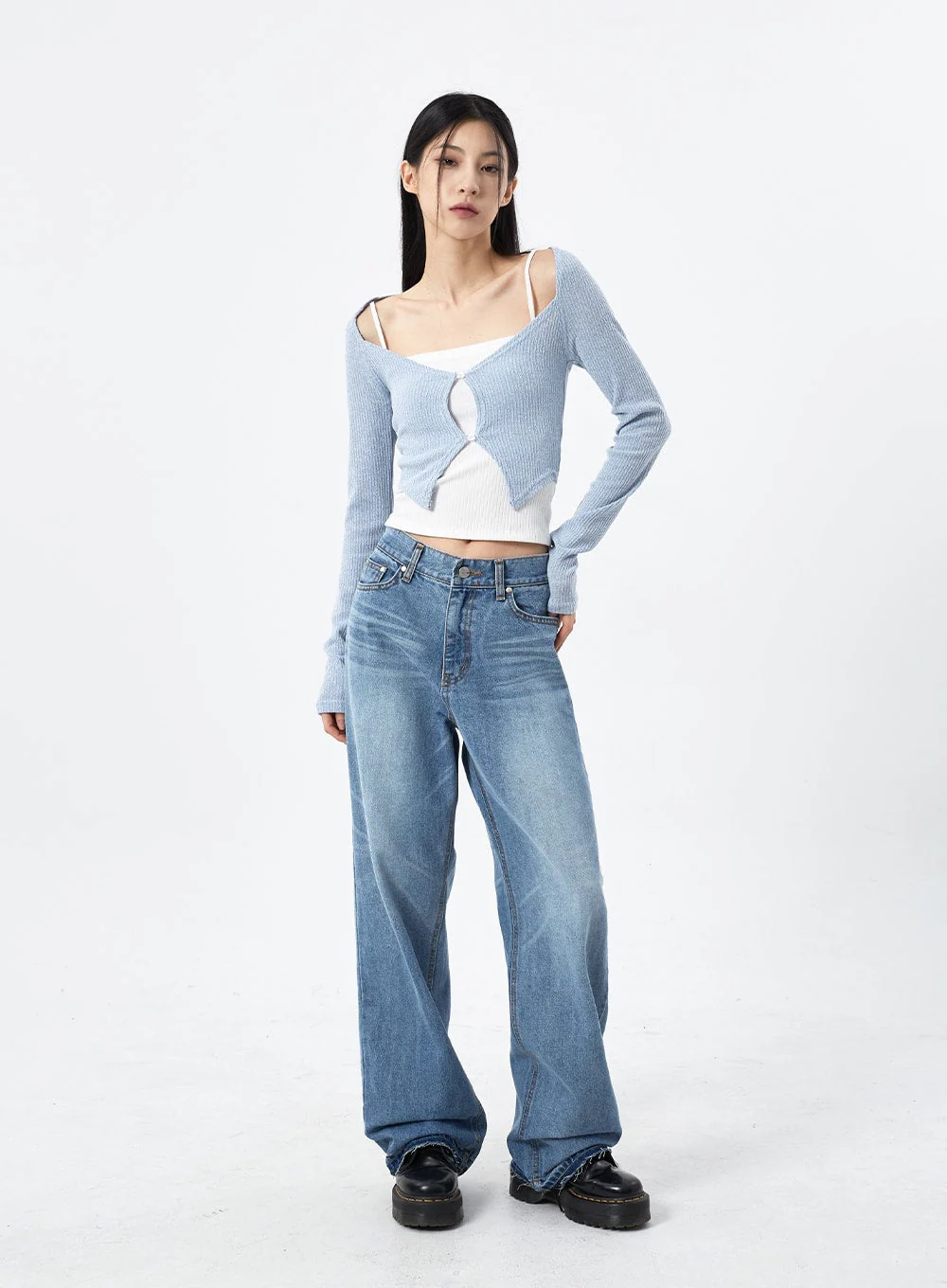 Scoop Neck Cropped Cardigan CM310 - Image 13