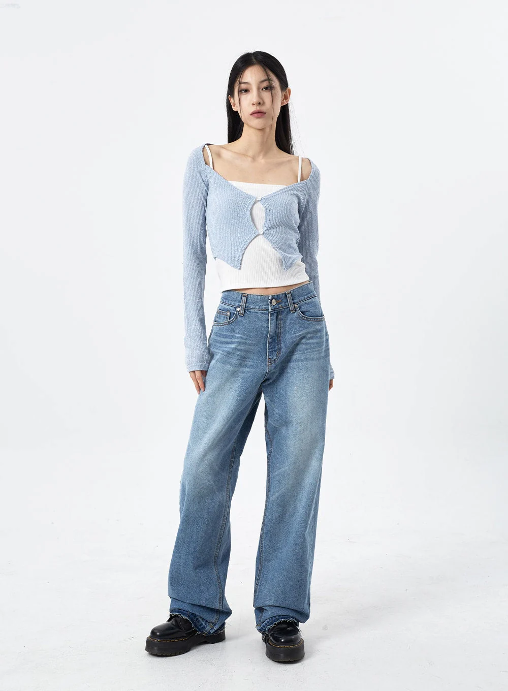 Scoop Neck Cropped Cardigan CM310 - Image 3