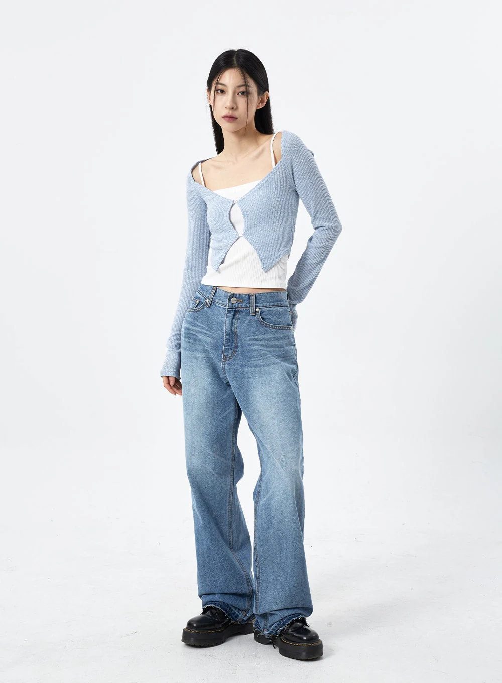 Scoop Neck Cropped Cardigan CM310 - Image 7