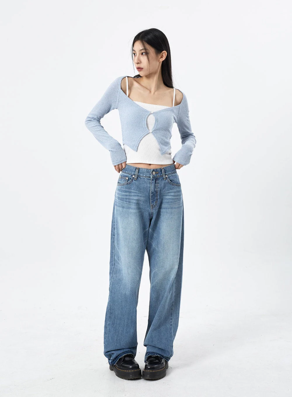 Scoop Neck Cropped Cardigan CM310 - Image 8