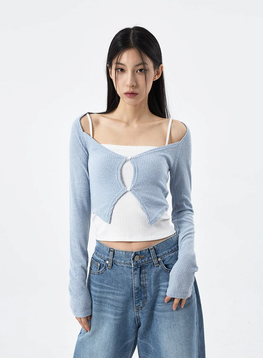 Scoop Neck Cropped Cardigan CM310 - Image 9