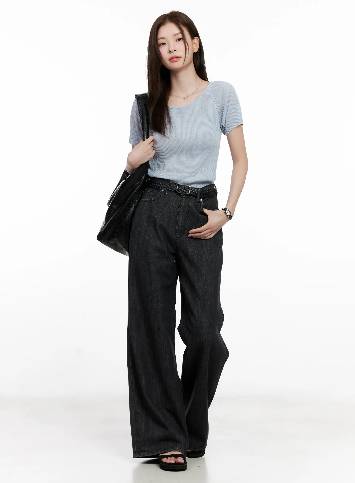 Scoop Neck Short Sleeve Knit Top CL523 - Image 10