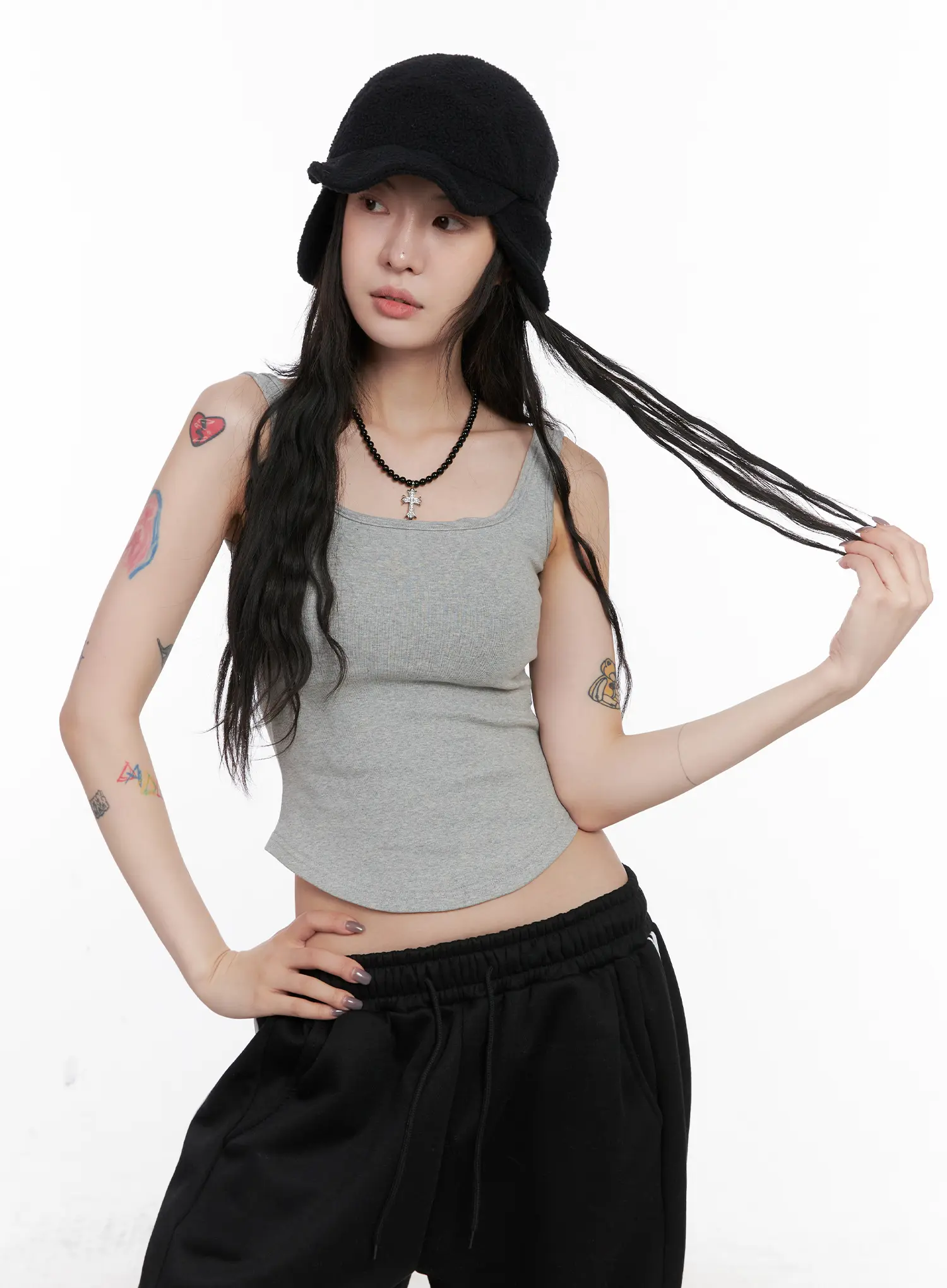 Sculpted Cropped Tank Top CN512 - Image 13