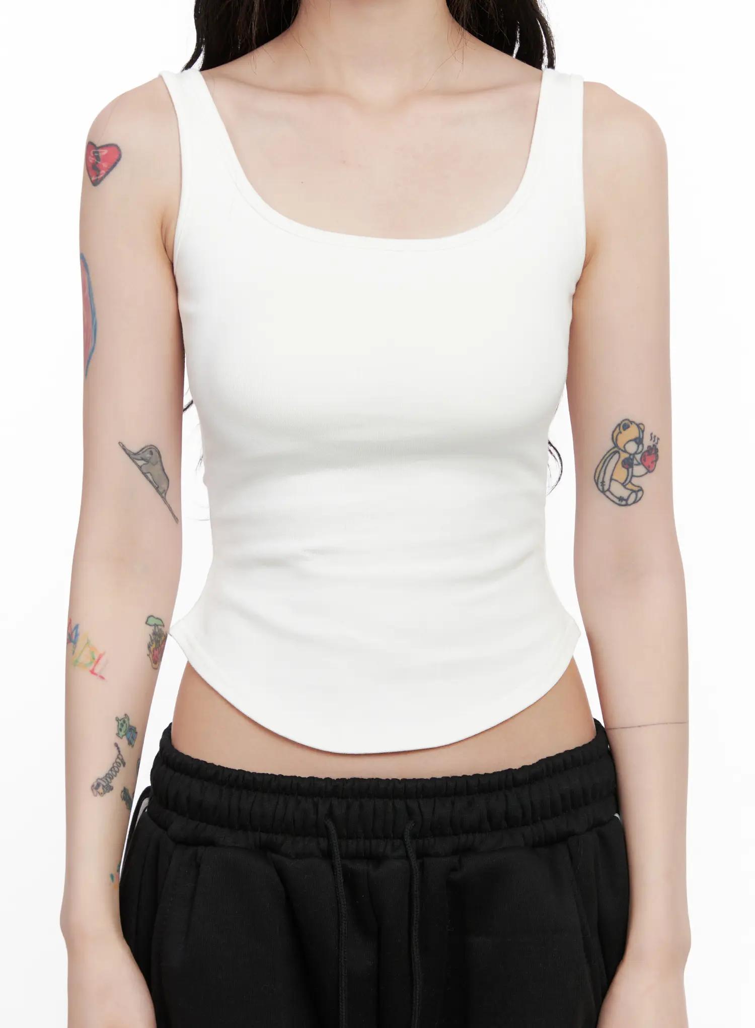 Sculpted Cropped Tank Top CN512 - Image 9