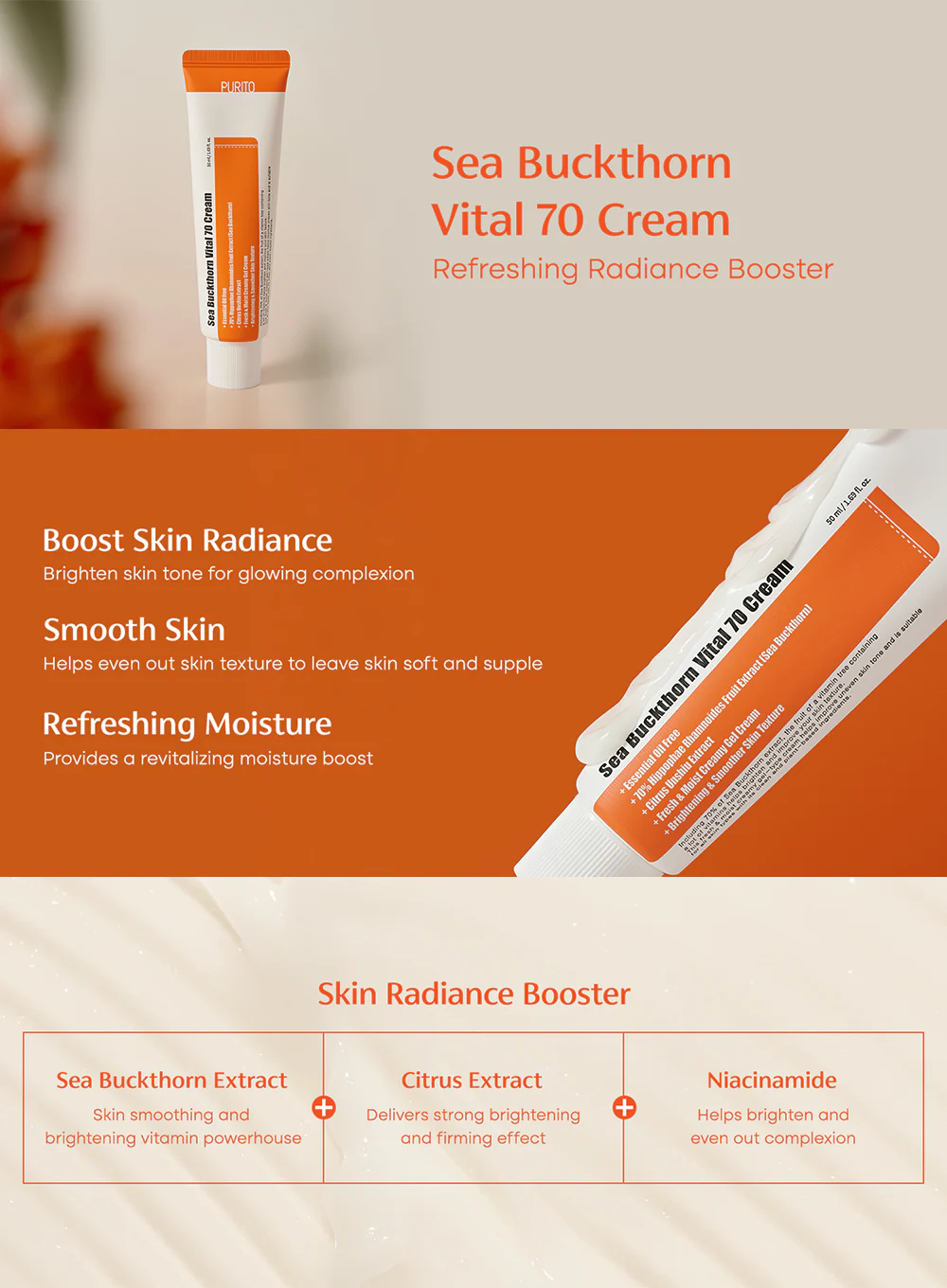 Sea Buckthorn Vital 70 Cream (50ml) - Image 2