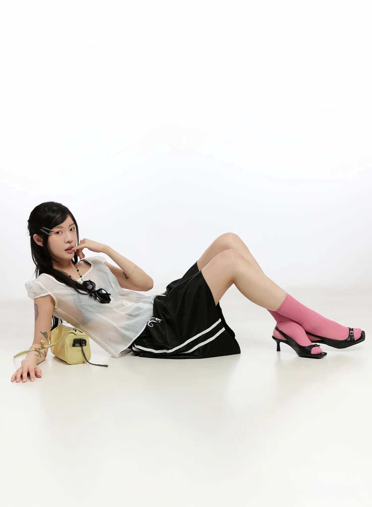See-Through Button Down Blouse CA508