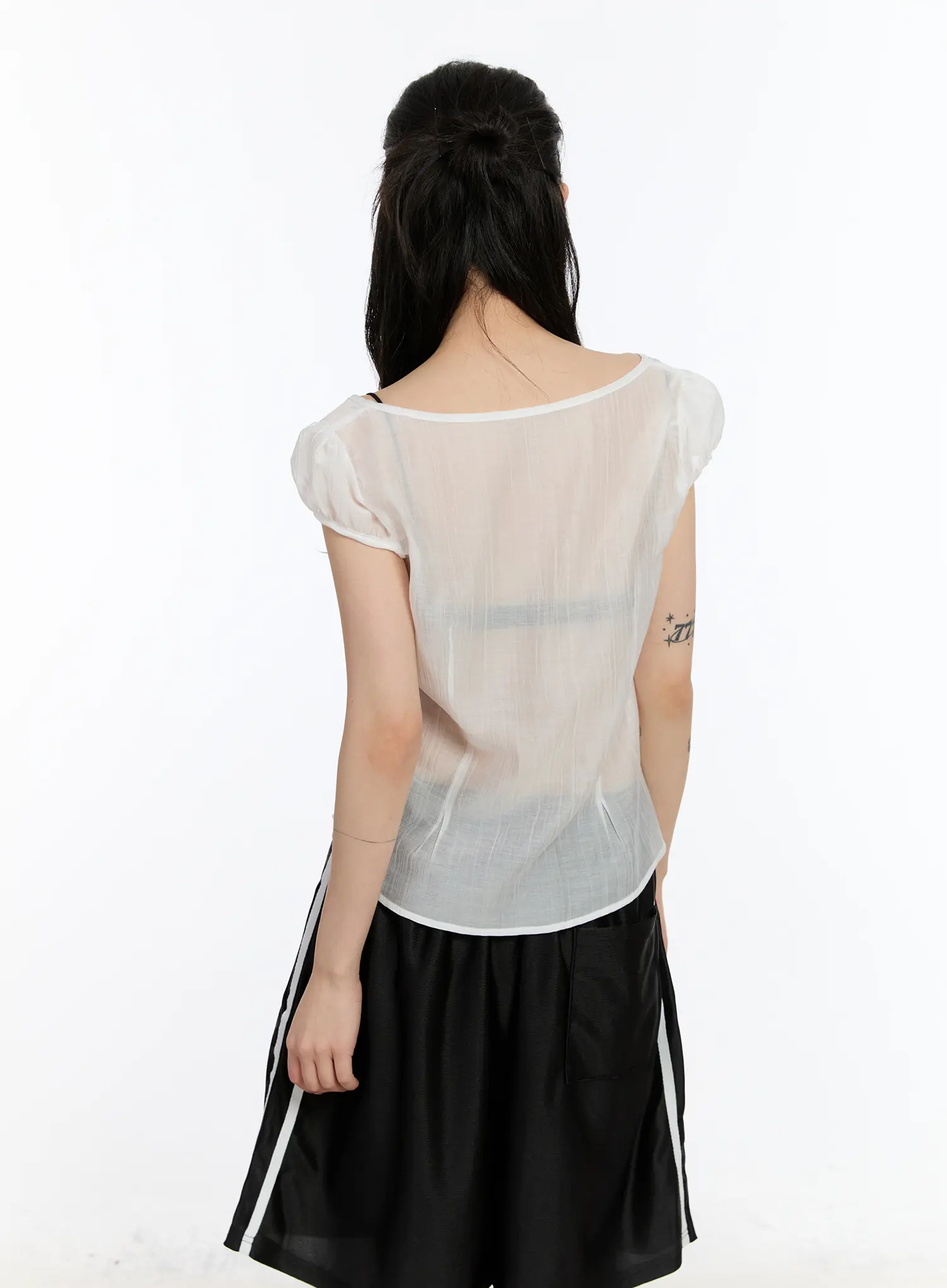 See-Through Button Down Blouse CA508 - Image 10