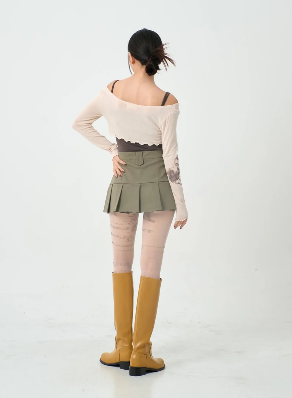 Semi Pleated Mini Skirt IO12 - Image 10