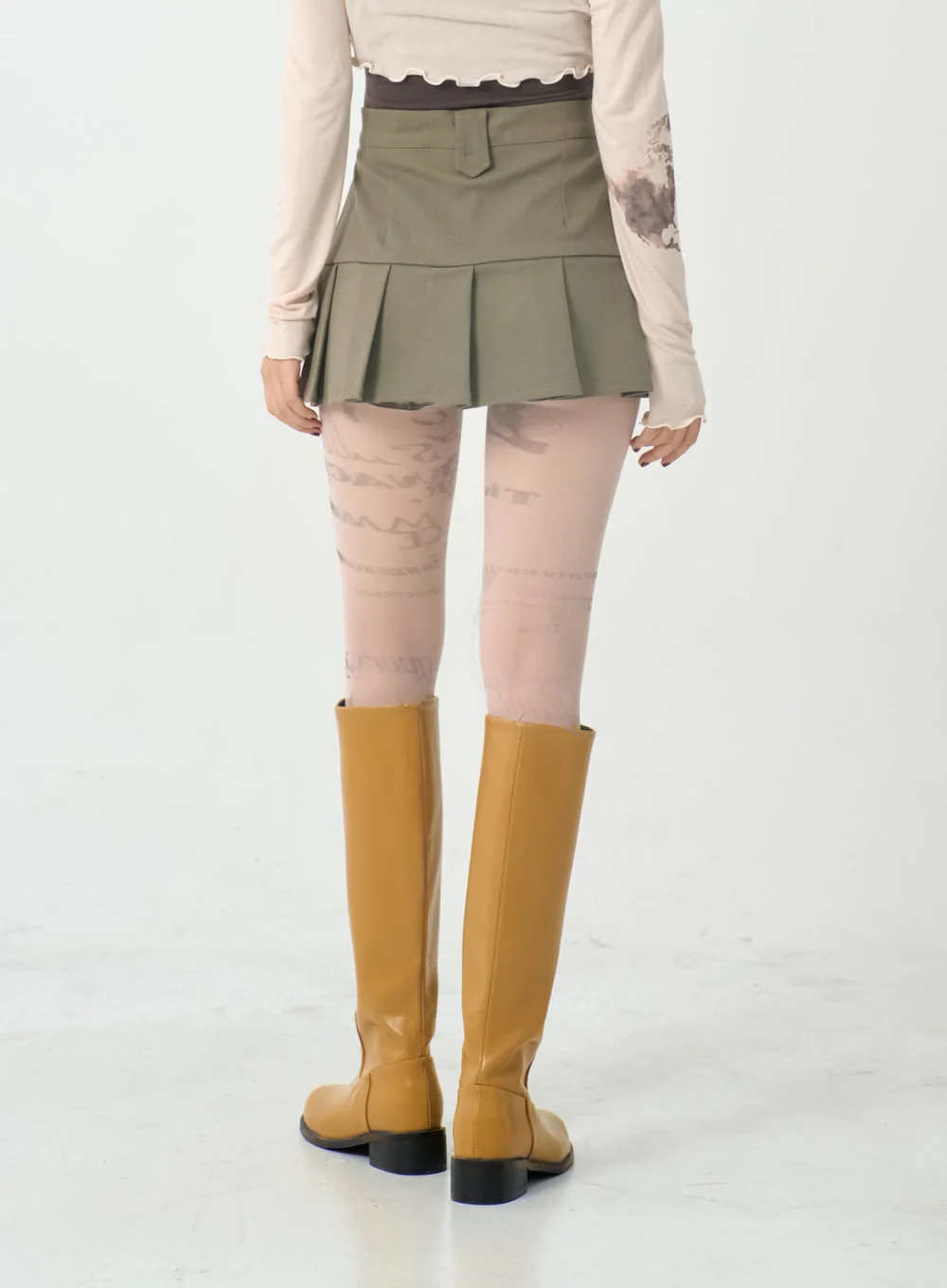 Semi Pleated Mini Skirt IO12 - Image 4