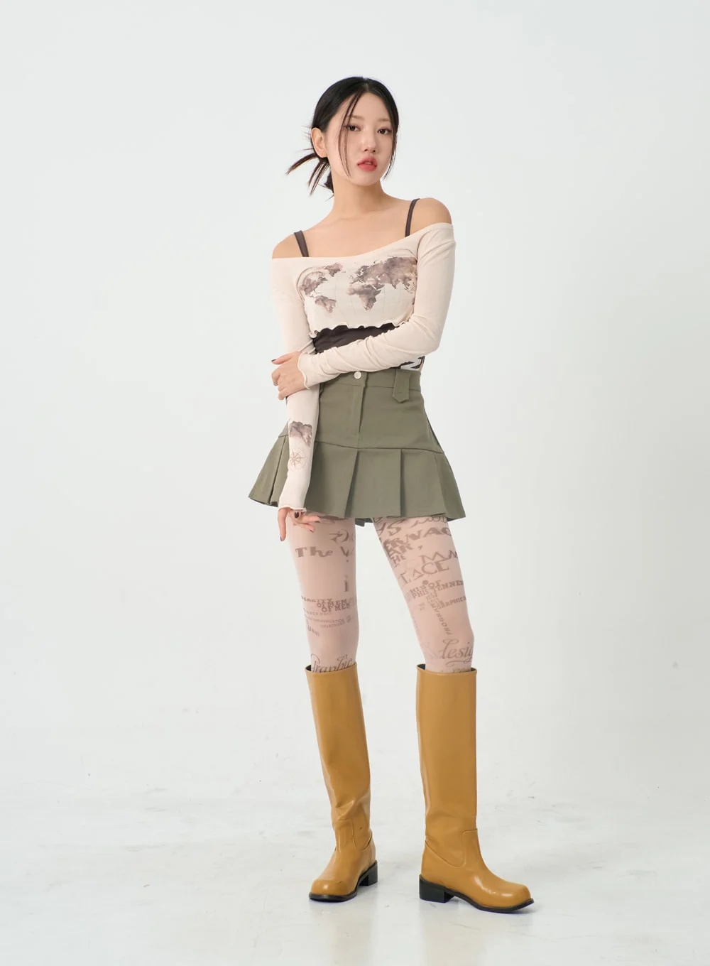 Semi Pleated Mini Skirt IO12 - Image 7