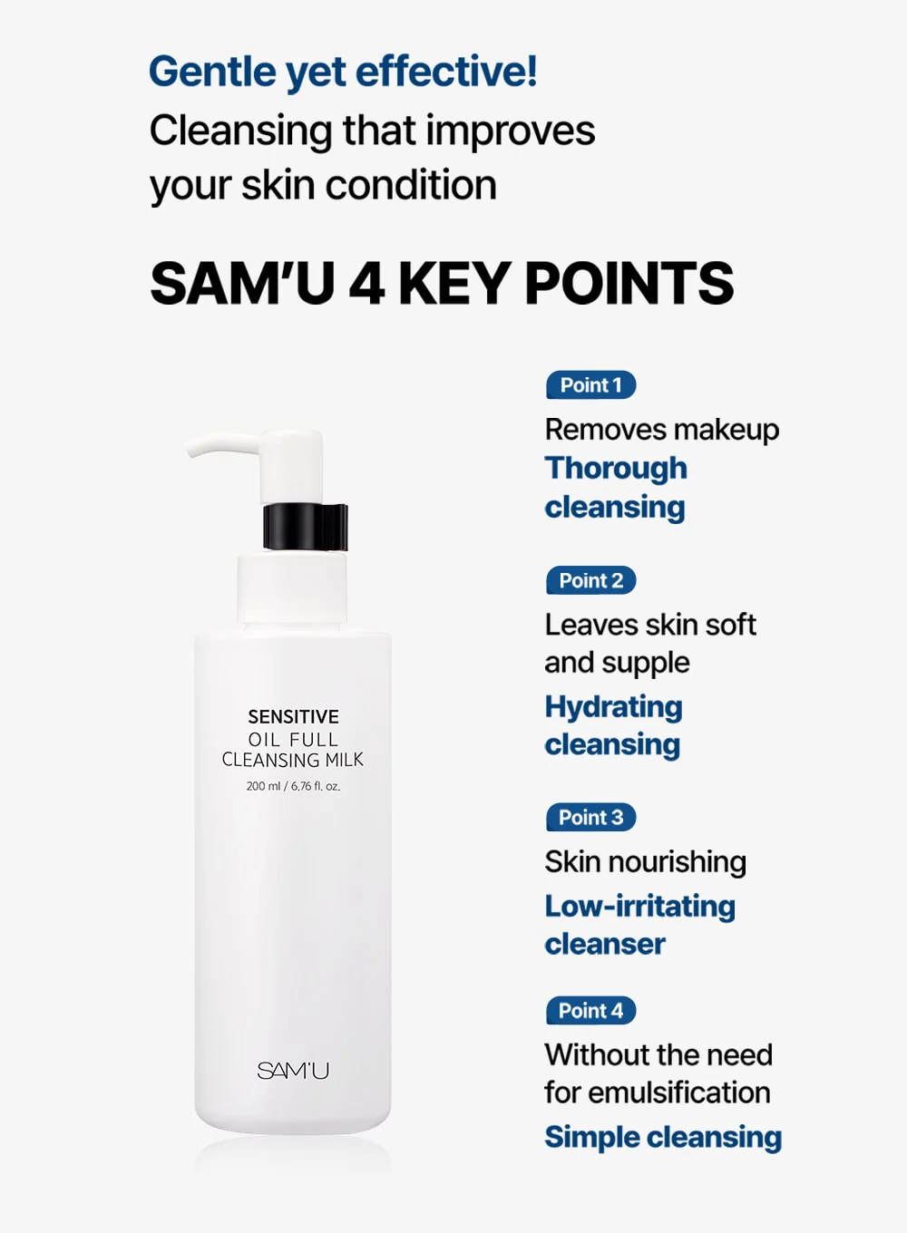 Sensitive Oil Full Cleansing Milk (200ml) - Image 4