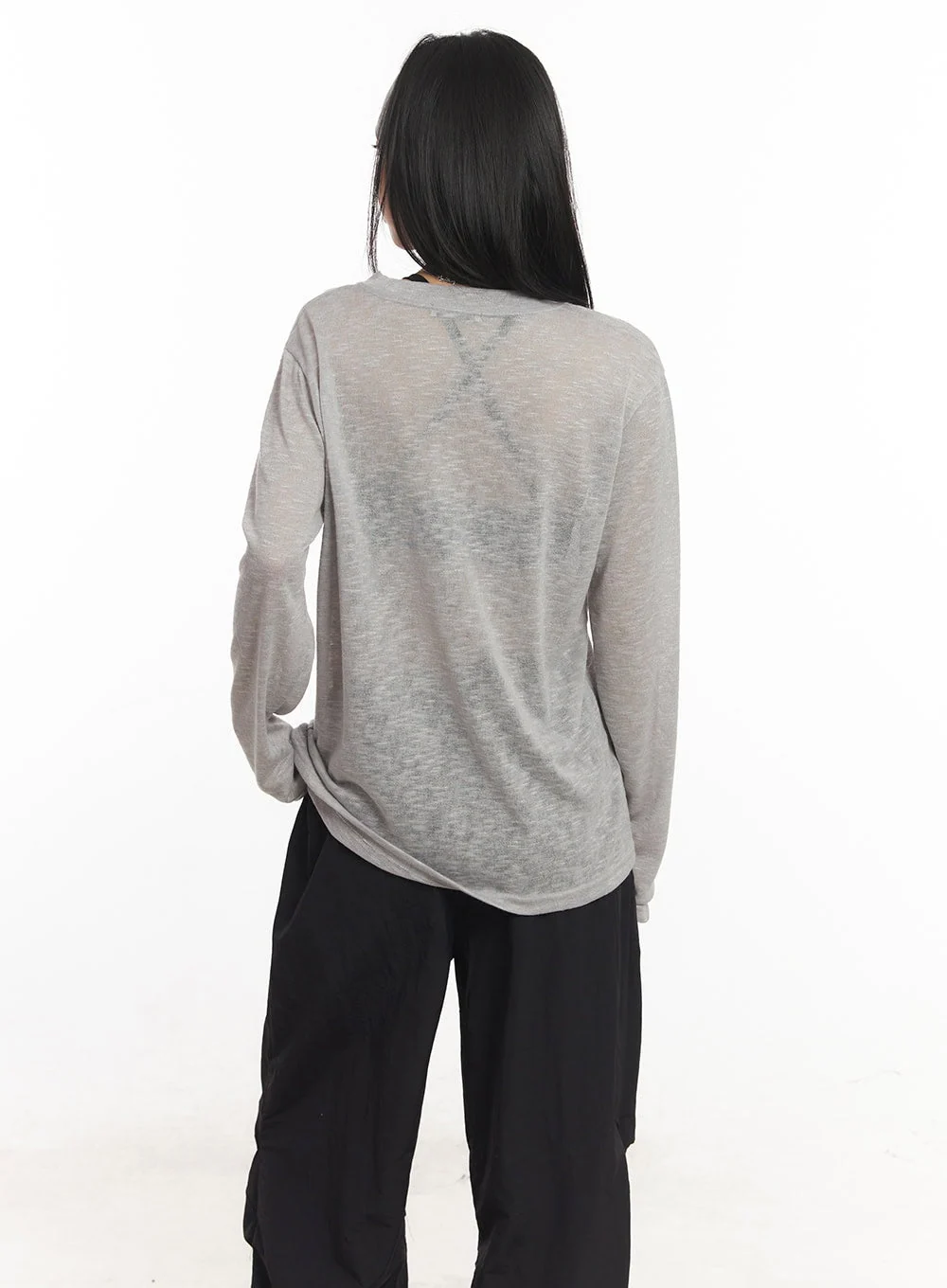 Sheer Art Graphic Long-Sleeve Top CA504 - Image 9
