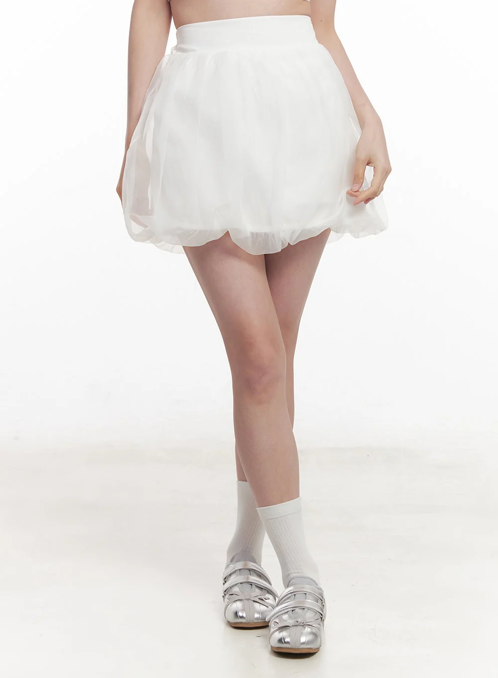 Sheer Cloud Bubble Mini Skirt IY513