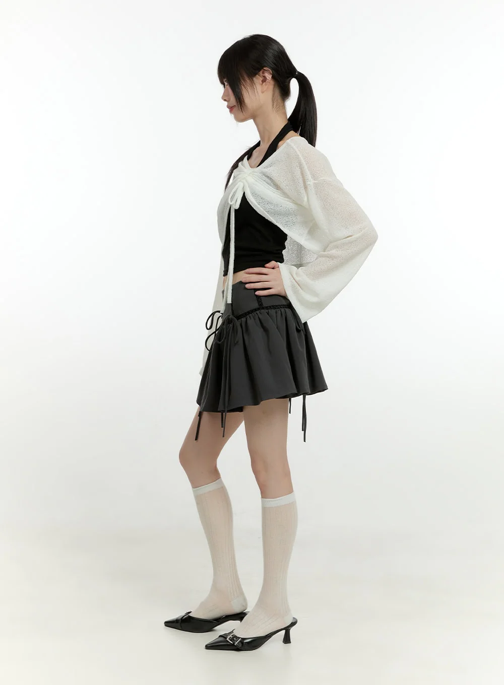 Sheer Elegance Long Sleeve Crop Top CG402 - Image 3