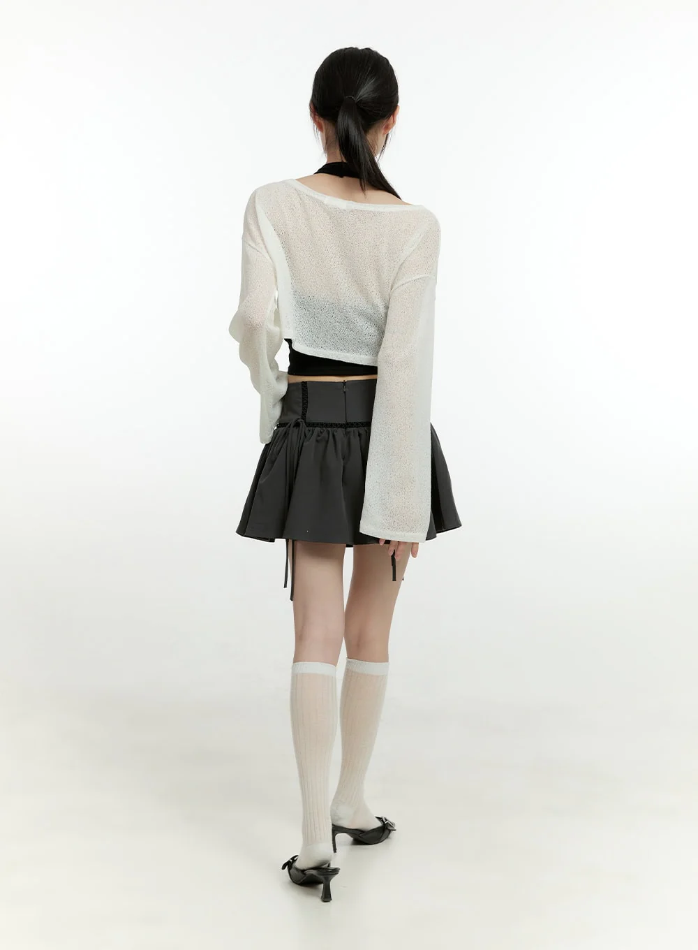 Sheer Elegance Long Sleeve Crop Top CG402 - Image 4