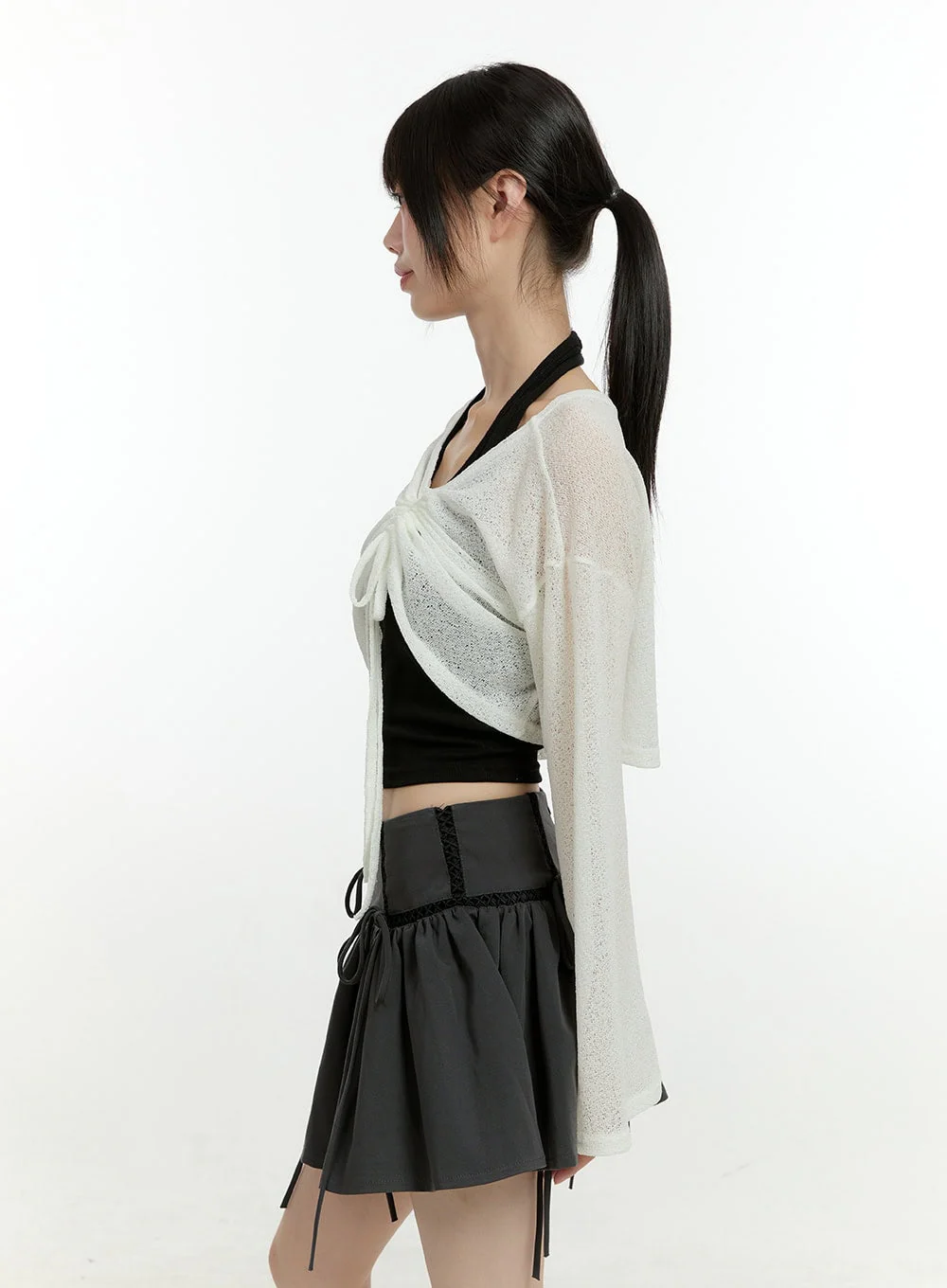 Sheer Elegance Long Sleeve Crop Top CG402 - Image 5