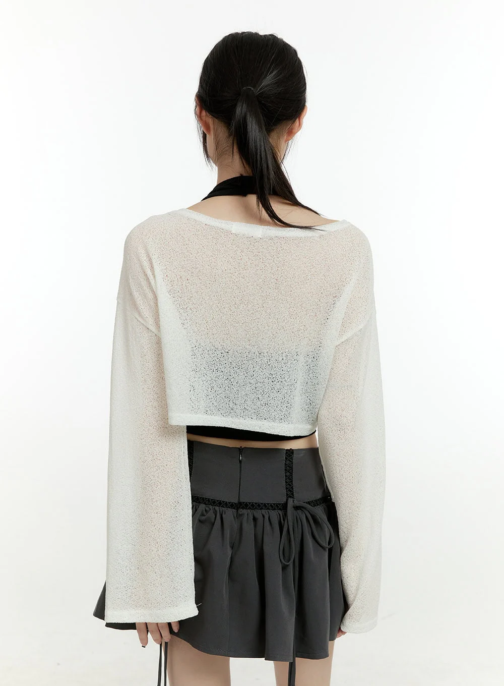 Sheer Elegance Long Sleeve Crop Top CG402 - Image 6