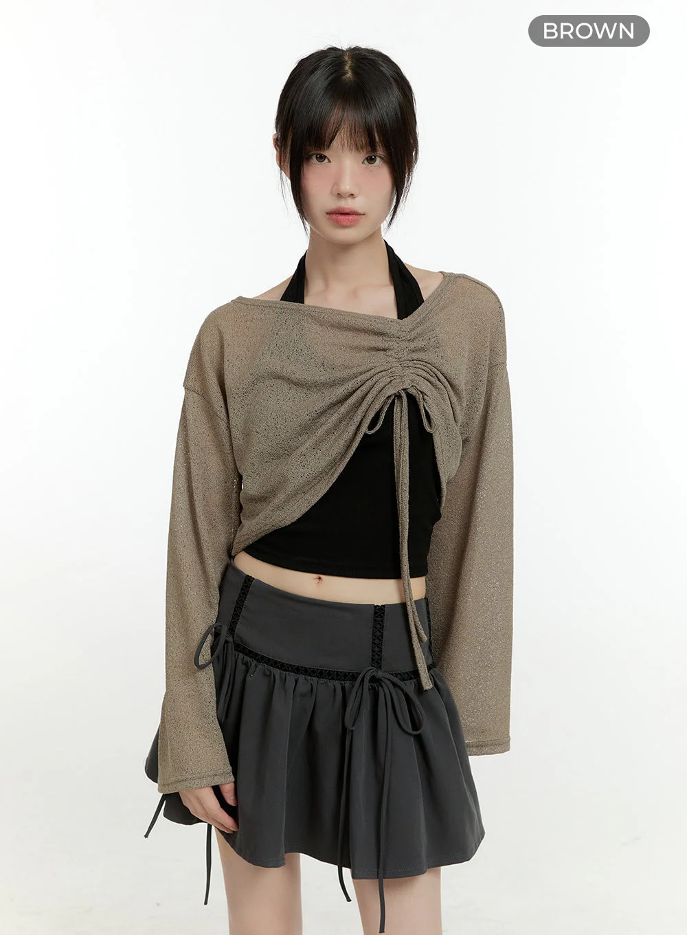 Sheer Elegance Long Sleeve Crop Top CG402 - Image 9