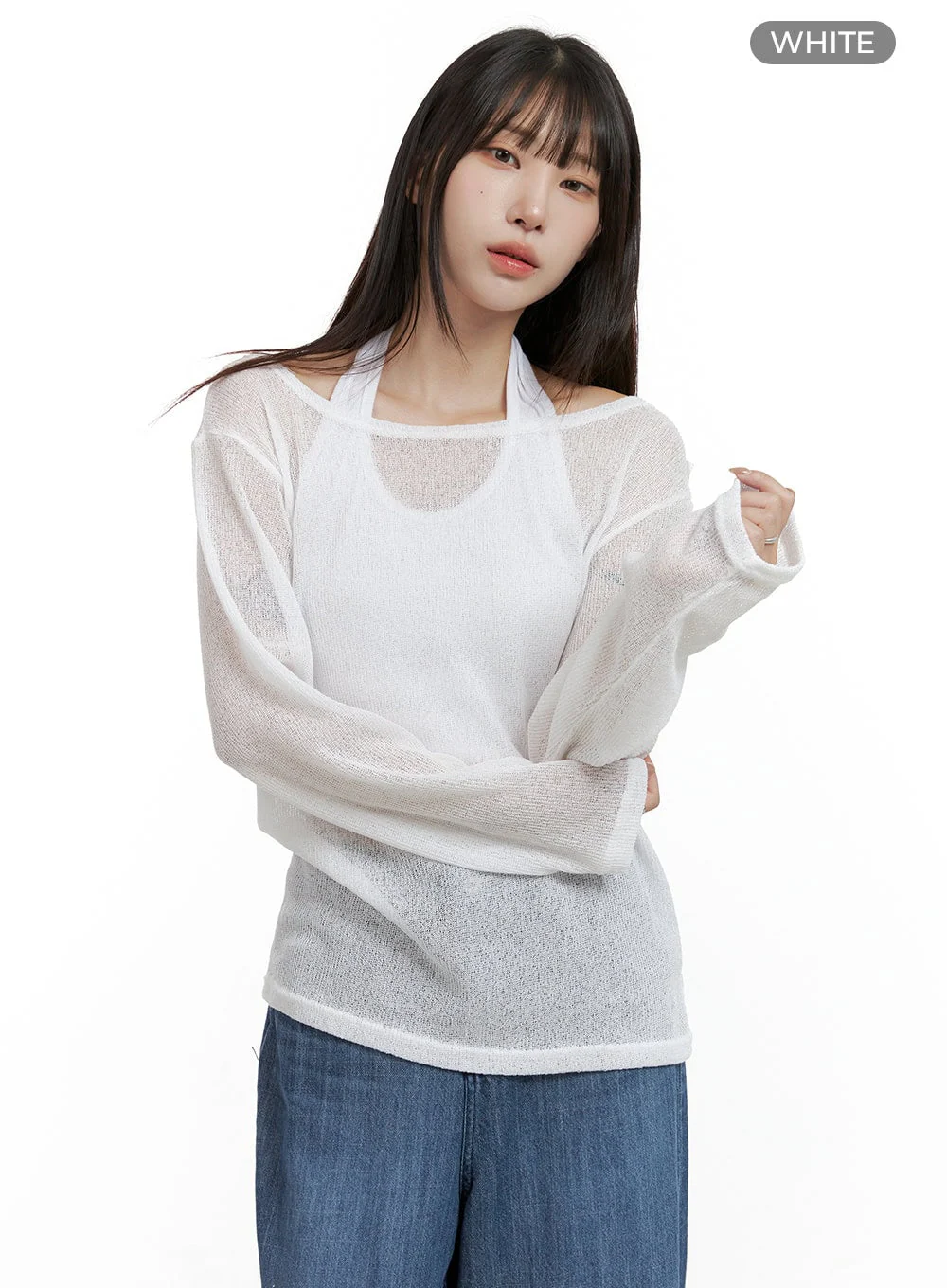 Sheer Elegance Long Sleeve Top CL425 - Image 8