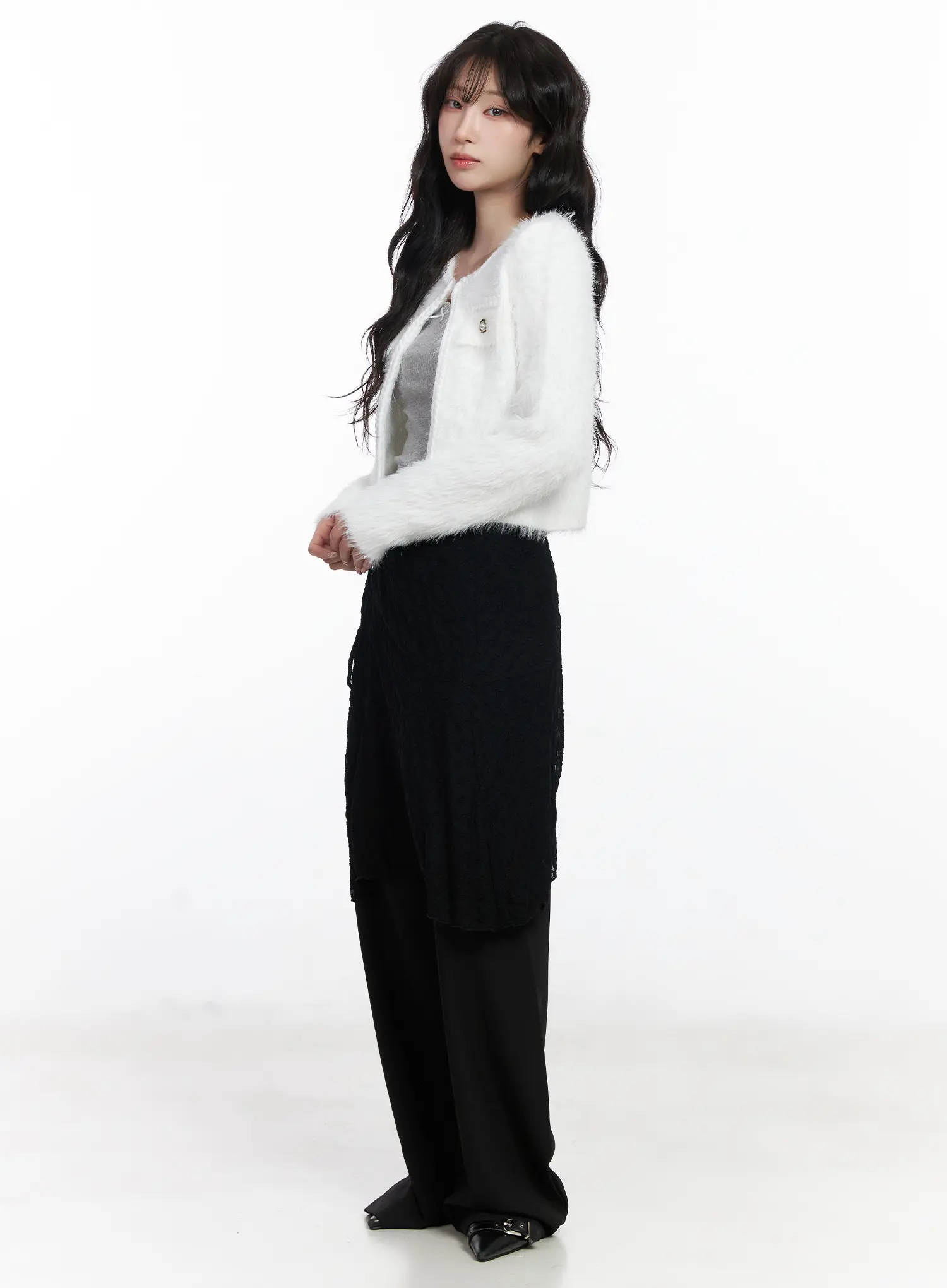Sheer Floral Wrap Midi Skirt CJ526 - Image 6