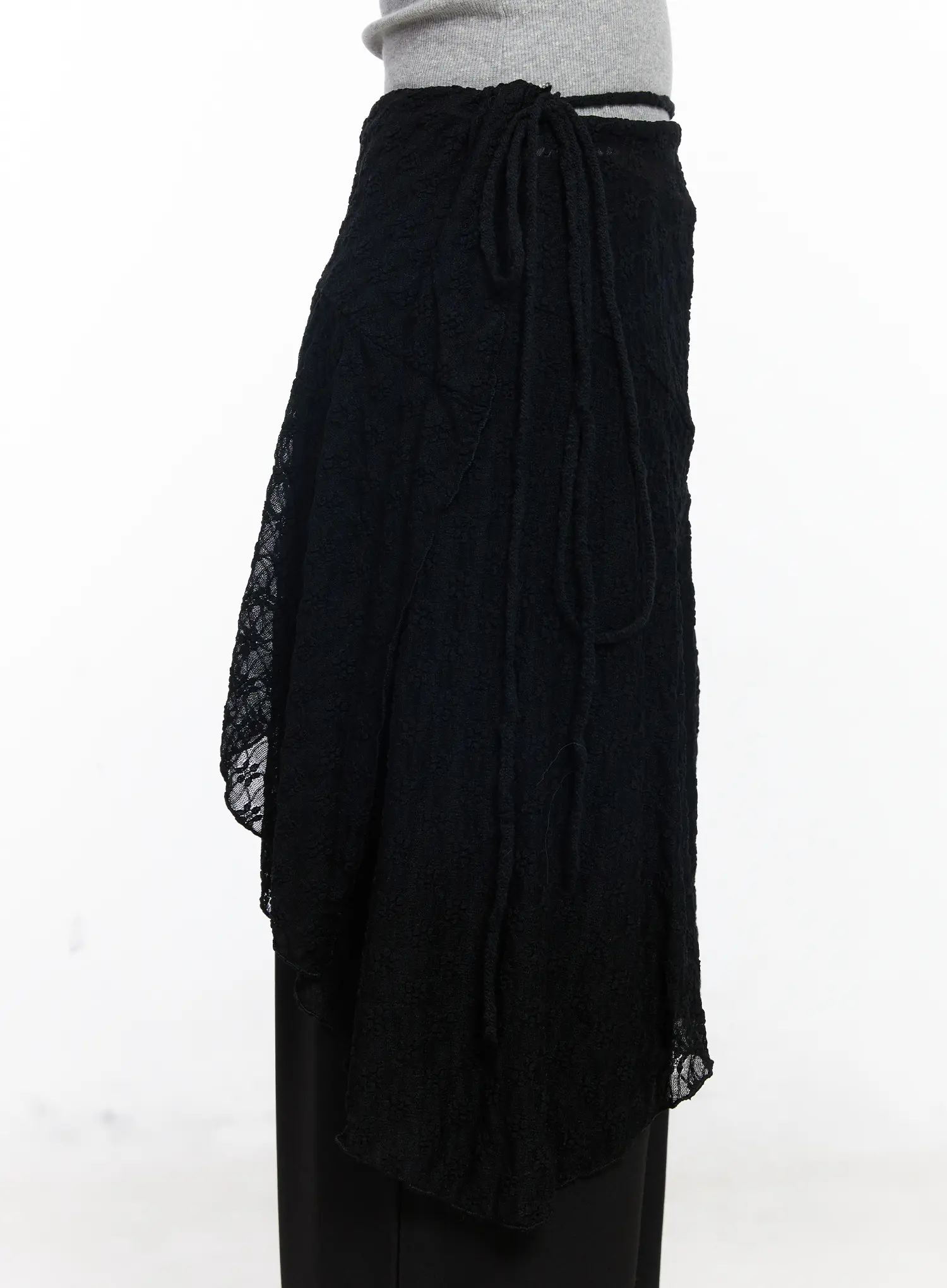 Sheer Floral Wrap Midi Skirt CJ526 - Image 9