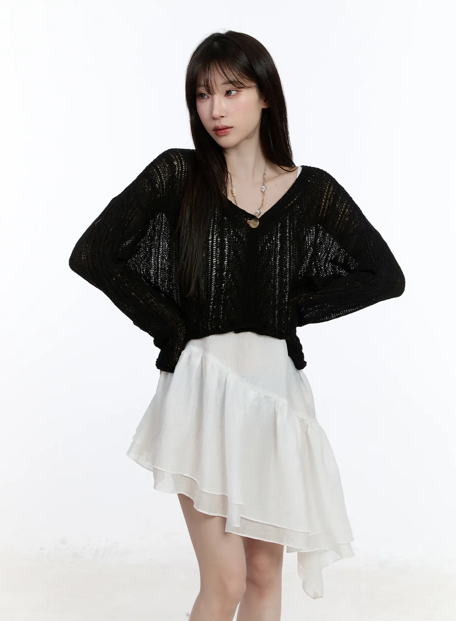 Sheer Knit Cardigan CA501 - Image 9