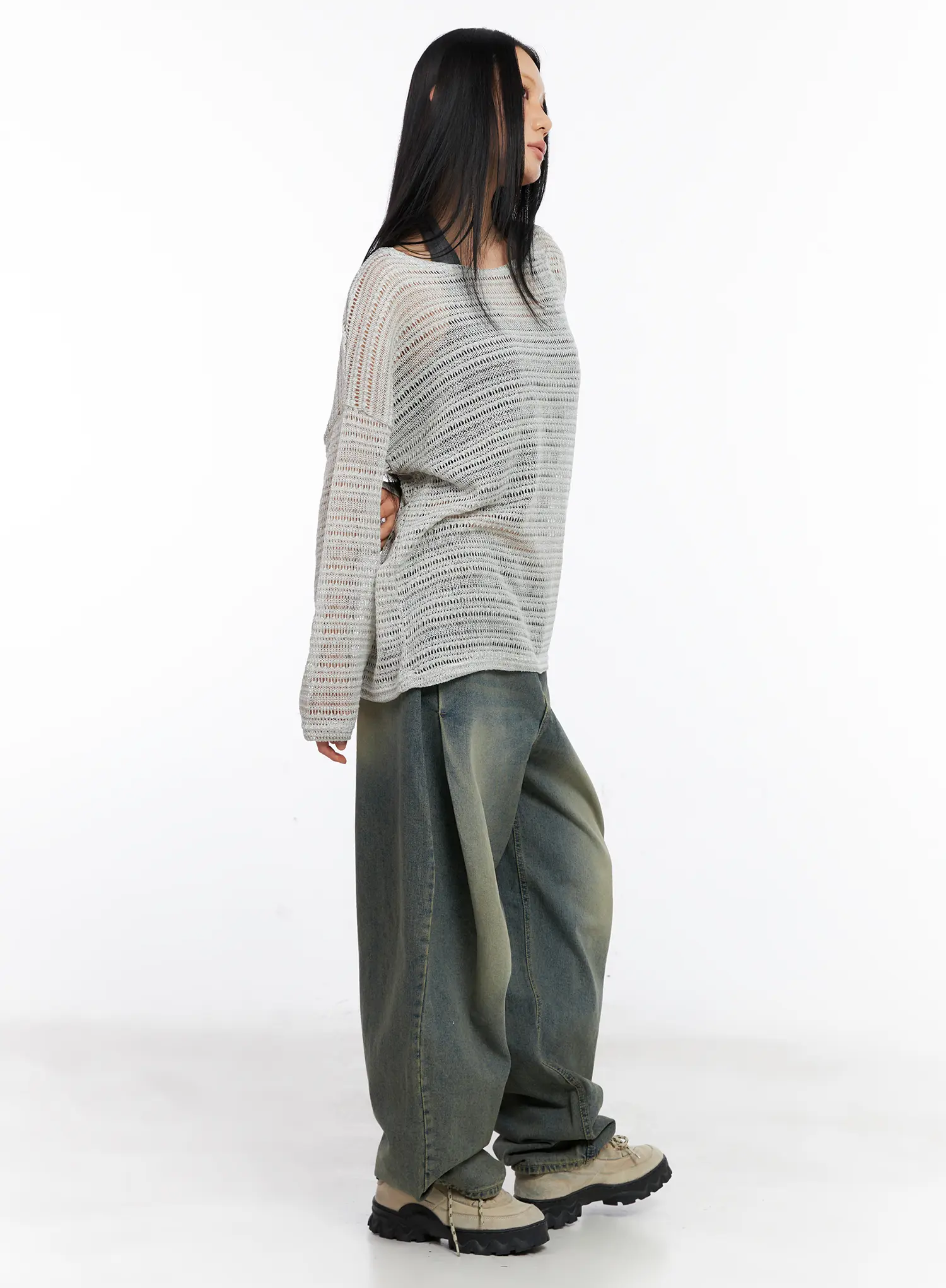Sheer Knit Long-Sleeve Tee CL530 - Image 4