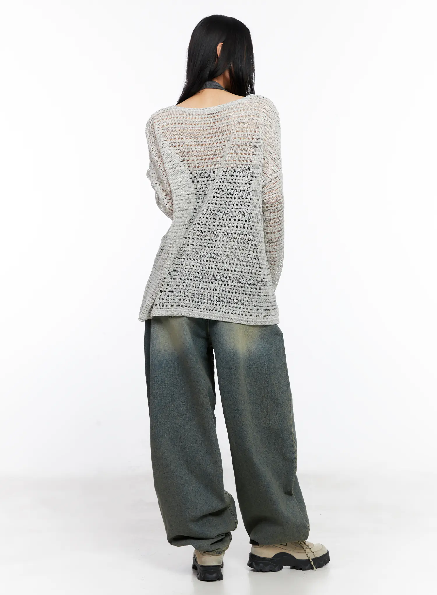 Sheer Knit Long-Sleeve Tee CL530 - Image 5