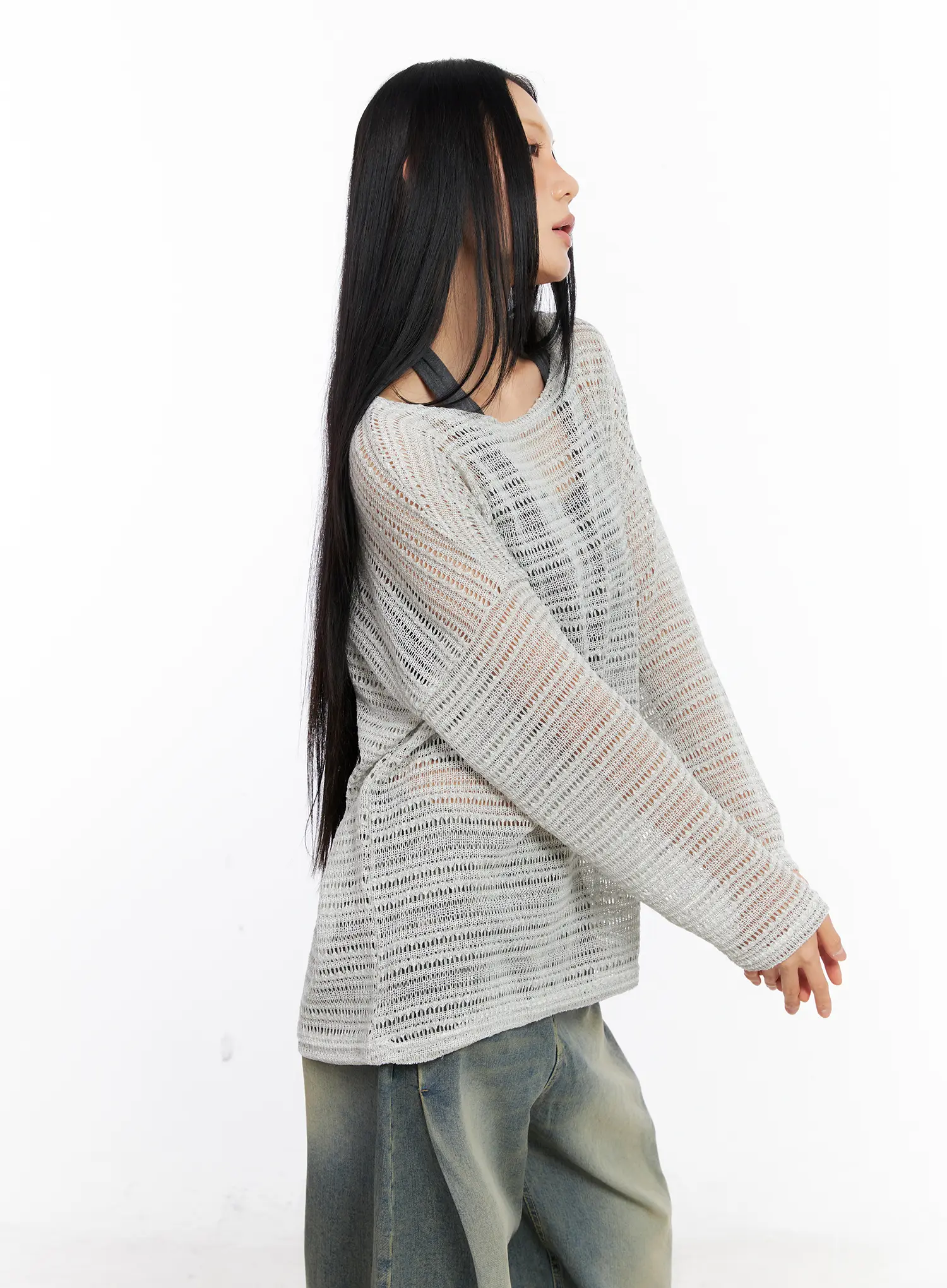 Sheer Knit Long-Sleeve Tee CL530 - Image 7
