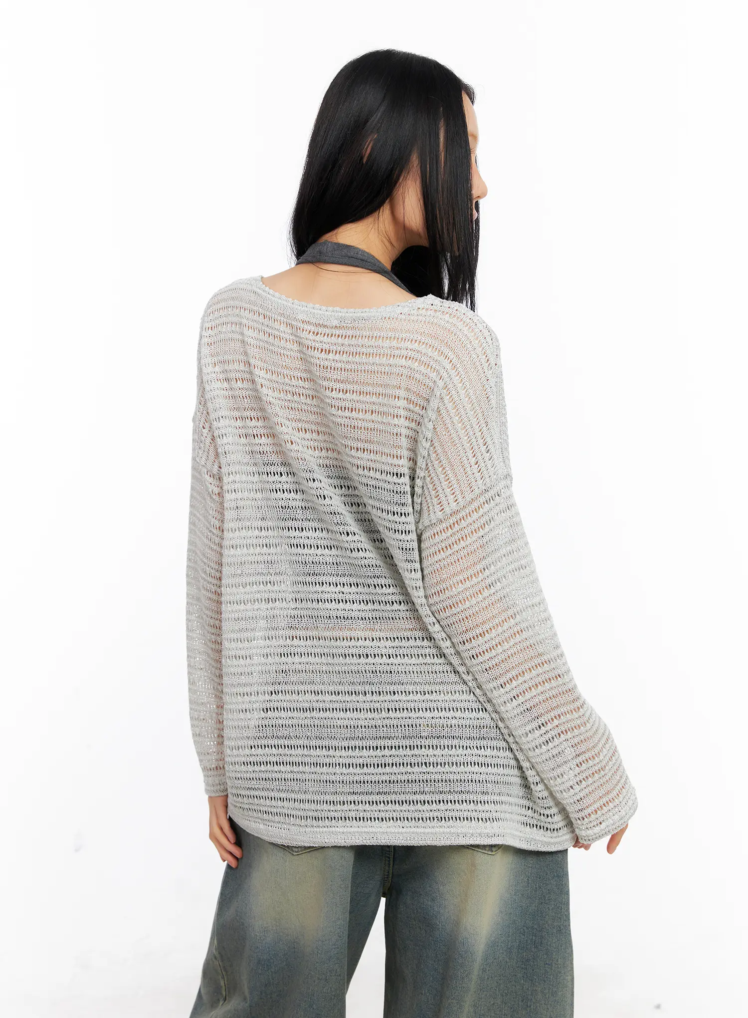 Sheer Knit Long-Sleeve Tee CL530 - Image 8