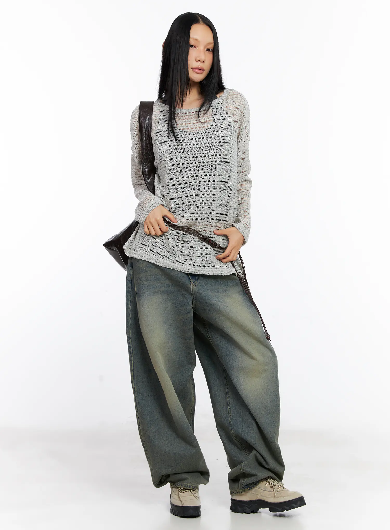 Sheer Knit Long-Sleeve Tee CL530 - Image 9