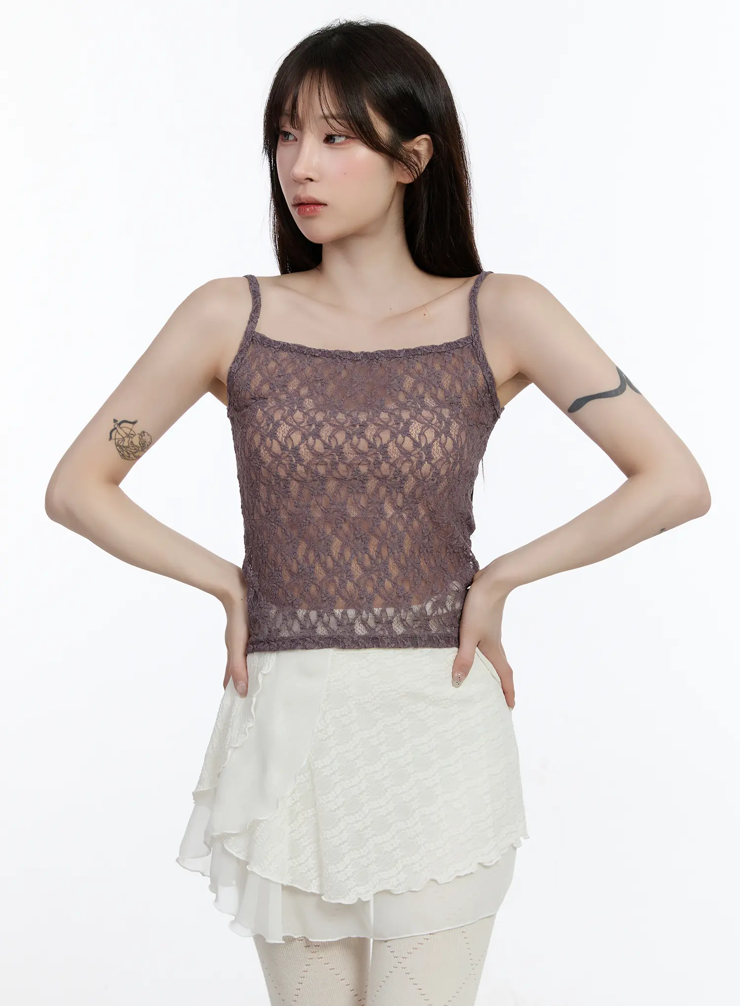 Sheer Lace Cami Top CA503