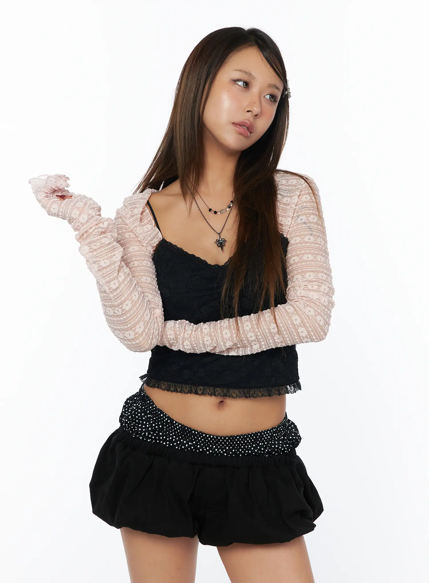 Sheer Lace Long Sleeve Bolero CA516 - Image 11
