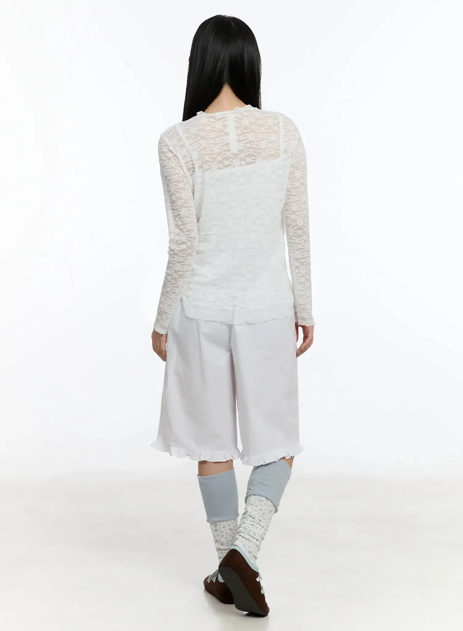 Sheer Lace Long Sleeve Top IM509 - Image 13