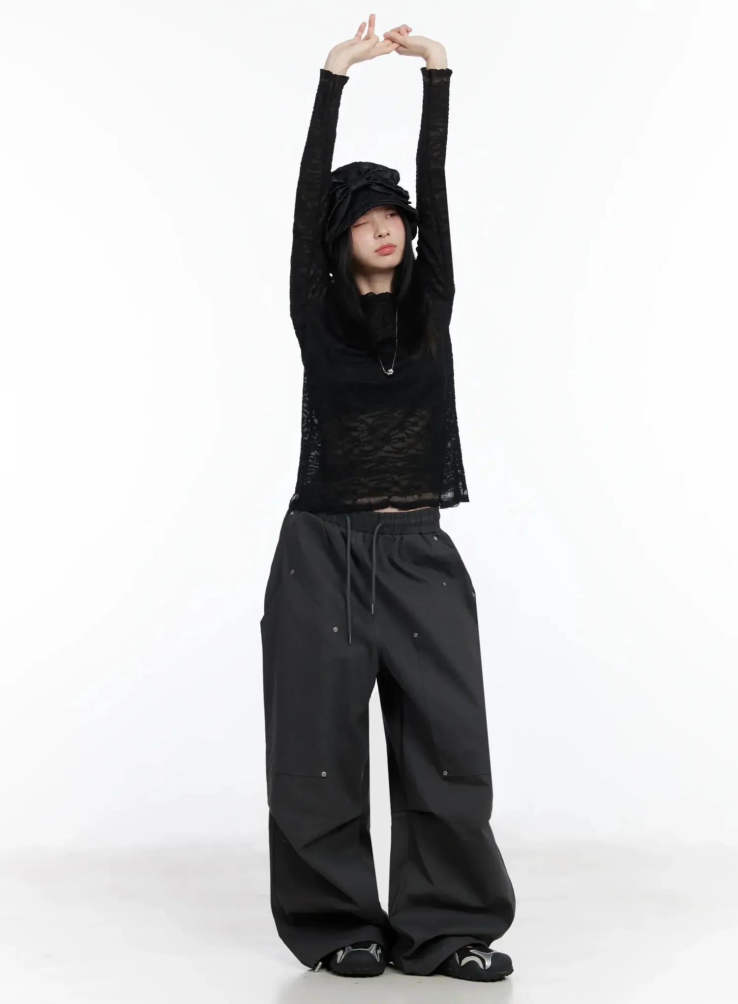 Sheer Lace Long Sleeve Top IM509 - Image 5