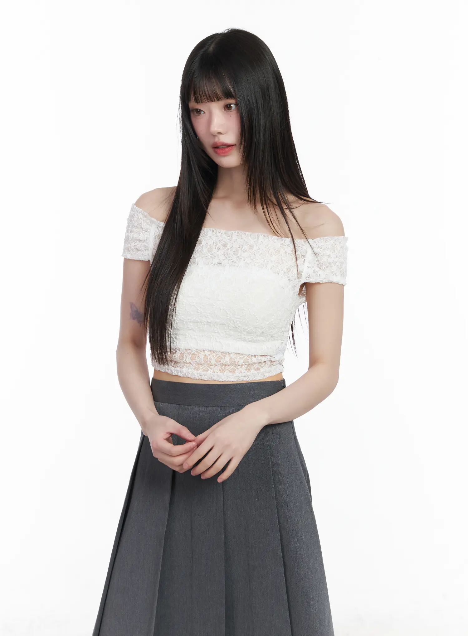 Sheer Lace Off-Shoulder Top CM525 - Image 10