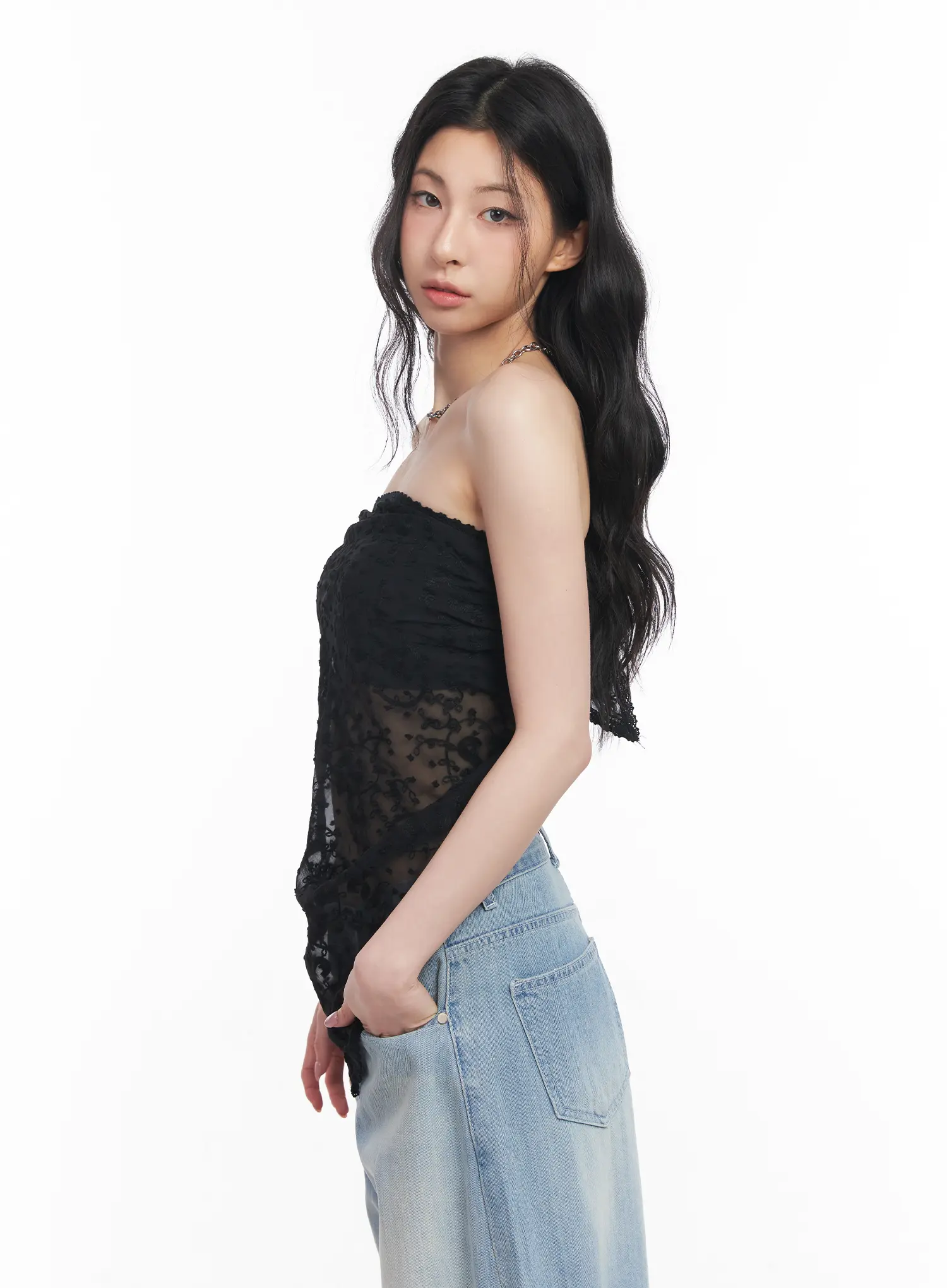 Sheer Lace Tube Top CU511 - Image 7
