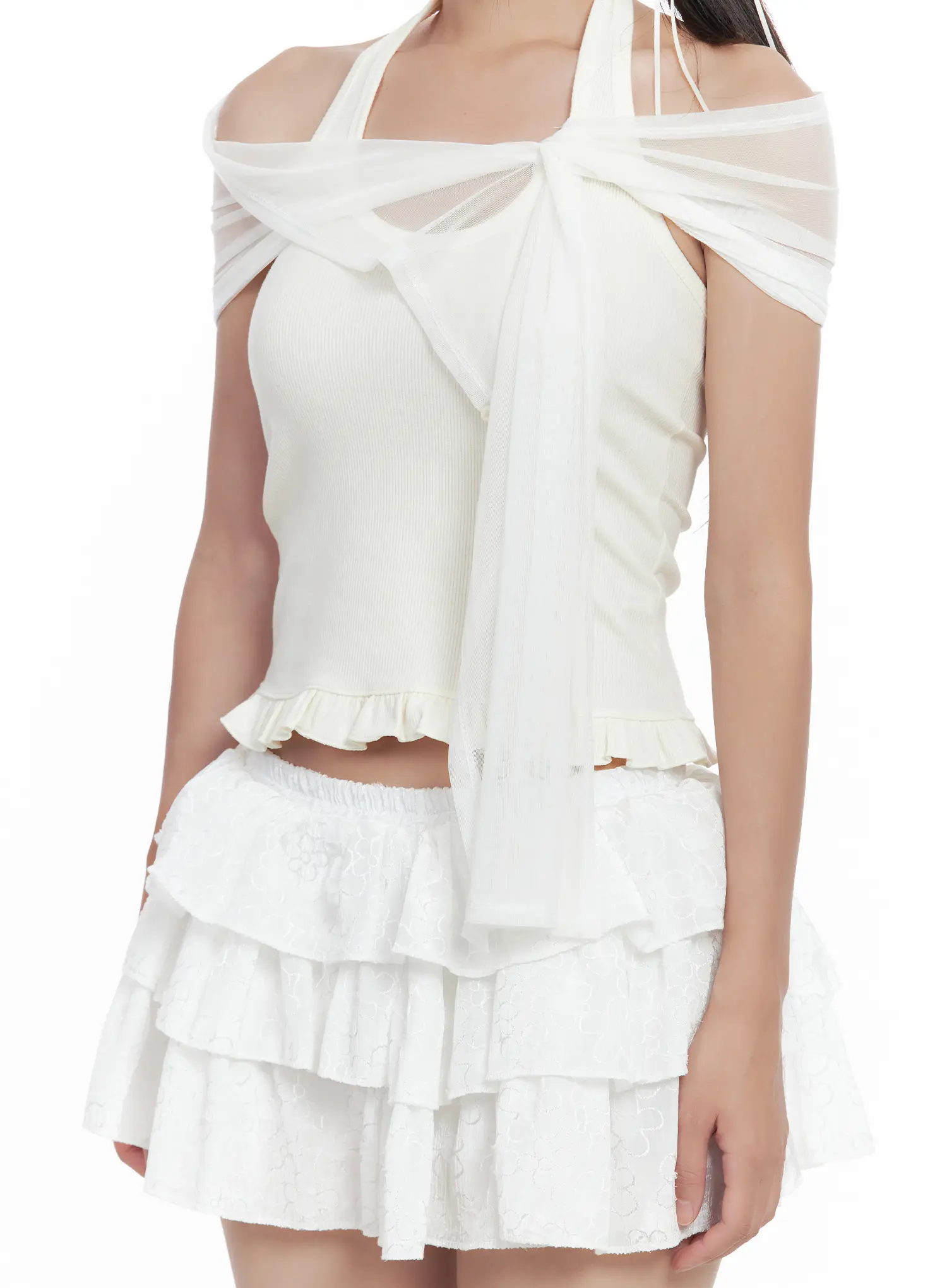 Sheer Layered Halter Tank CL509 - Image 11