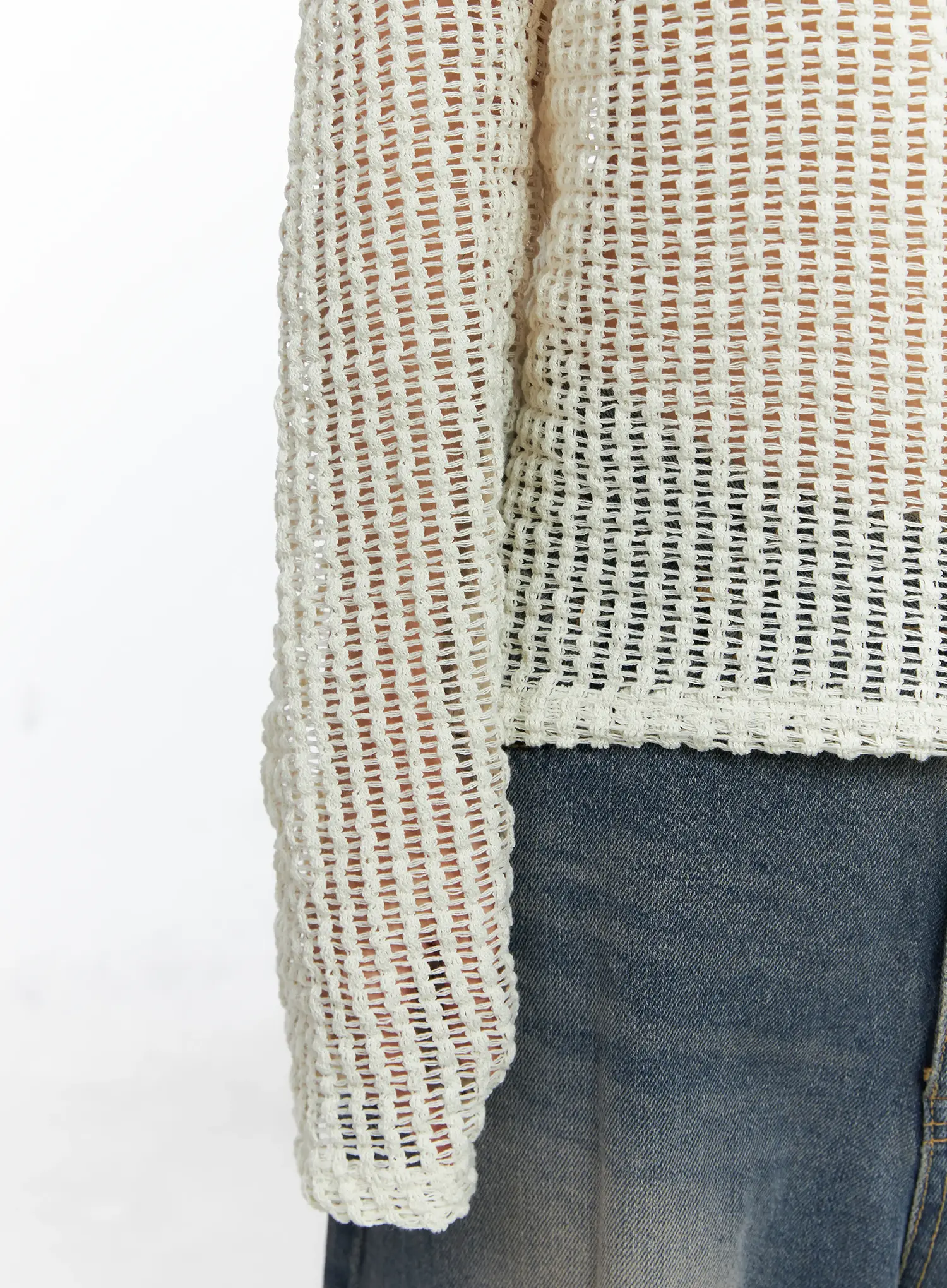 Sheer Mesh Knit Pullover CS504 - Image 7