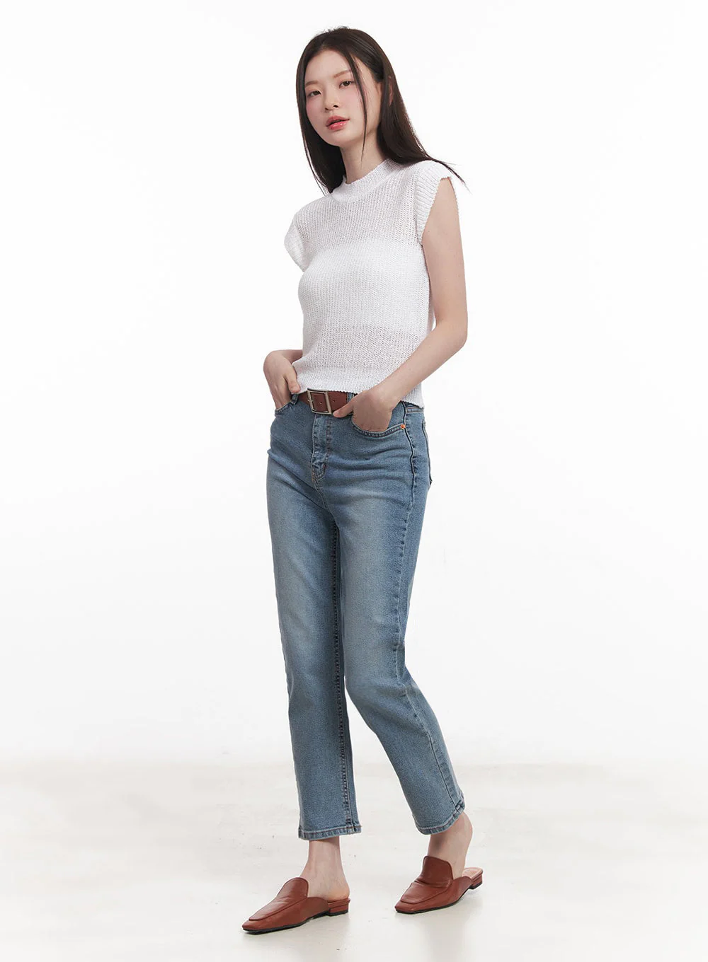 Sheer Mock-Neck Knit Top IY508 - Image 12