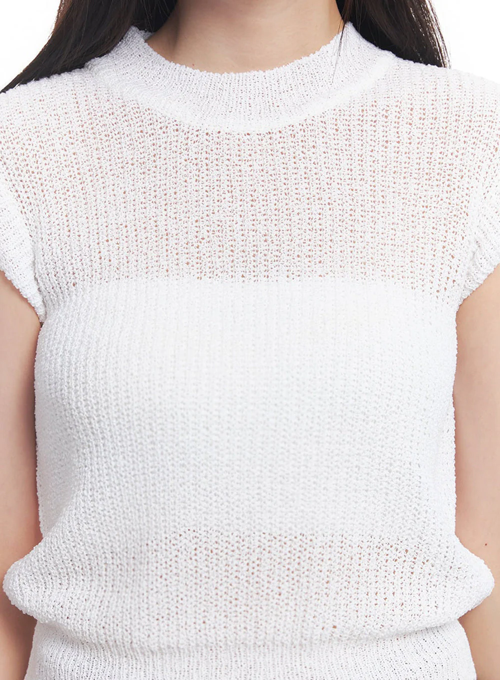 Sheer Mock-Neck Knit Top IY508 - Image 4