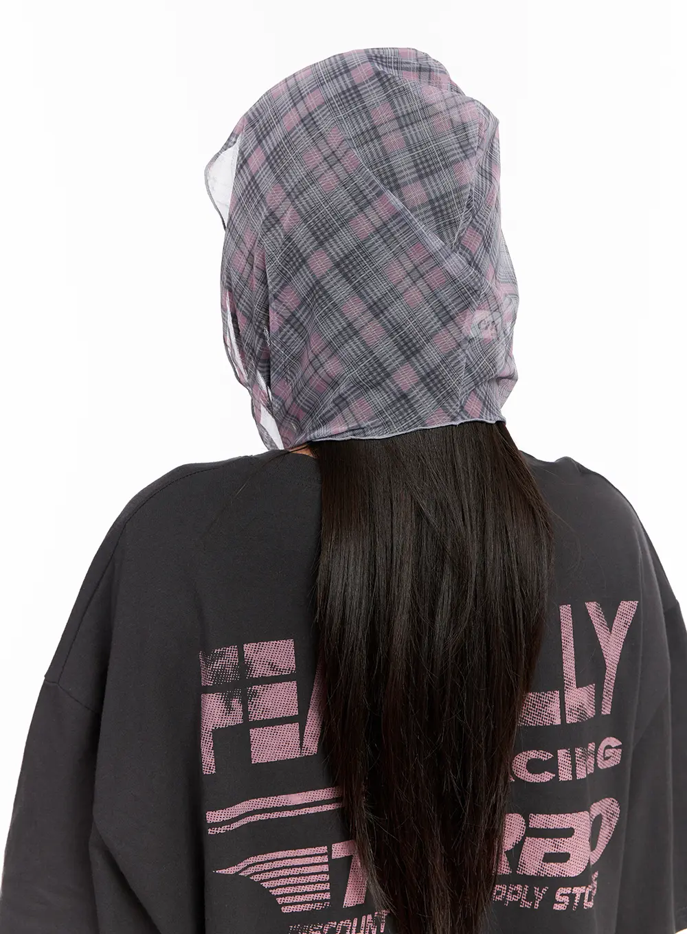 Sheer Plaid Head Scarf CL522 - Image 6